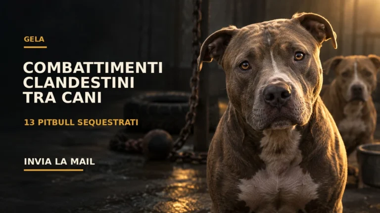 Tutela e monitoraggio dei tredici pitbull sequestrati a Gela